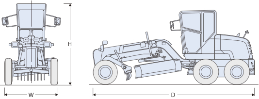 コマツ モーターグレーダー GD405 全高 全幅 全長